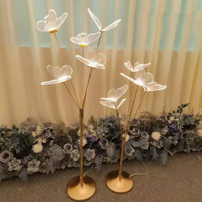 Luxury Five-Headed Butterfly LED Street Light with Metal AC Power Supply for Home Decoration Weddings and Party Events