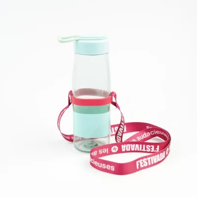 Customizable Logo Cup Holder with Neck Strap for Secure Water Bottle Attachment