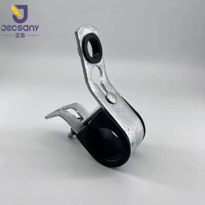 j J Type Carbon Steel Fiber Optic Cable Suspension Clamp Silver White Hot-Dip Galvanised SHC-2 Jecsany High Quality