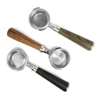 Compatible Naked Soild Wood Barista Tools 58mm Coffee Bottomless Portafilter for Espresso Machine