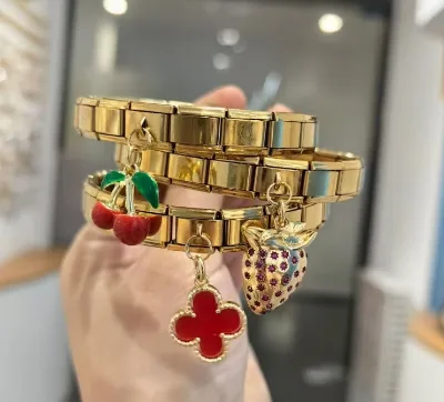 Charm Italian Vintage Style Stainless Steel Bracelet Charms Mystery Bangle Armlet Wrist Adornment Sharms Wristbands