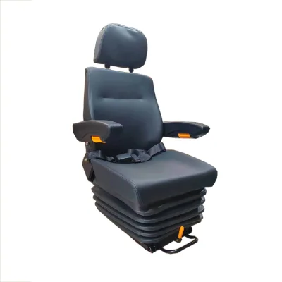 Black PU/Fabric Air Suspension Truck Seat Tractor Driver Seat with Armrests