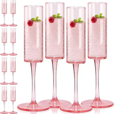 Cocktail Glass 5.5oz/175ml Plastic High Footed Champagne Glass High Footed Transparent Champagne Glass