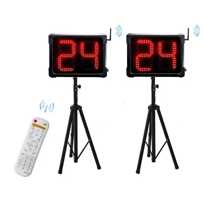 GX Programmable LED Digital Shot Clock Double Display Synchronization Basketball Lacrosse 12/24/25/30/40/60/80 Seconds Countdown