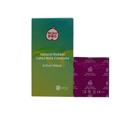 UNFPA Approved Mdior Brand Natural Latex Condoms Ribbed Enhanced Sensitivity for Men CE MDR Certified 532mm Diameter