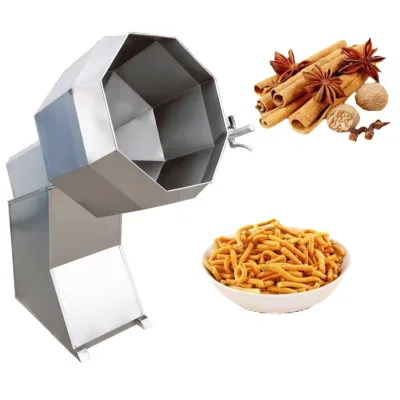 Octagonal Drum Automatic Flavoring Seasoning Machine - Nut and Corn Food Seasoning Machine