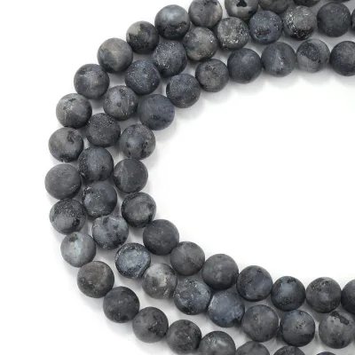 Wholesale Price Larvikite Labradorite Matte Round Gemstone Loose Beads for Jewelry Bracelet Making Size 4-12mm