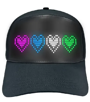 Hot Sale Intelligent App Control Rechargeable Washable Red Blue Color Luminous Rave Lighting Party Christmas Caps