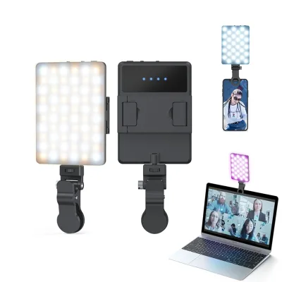 Portable Selfie Light 2000mAh Battery Cool & Warm Adjustable 5W Mobile Phone Fill Light for Live Broadcast