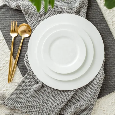 High Quality White clear Bone China Wedding Charger Plates Dining Plates for Restaurant