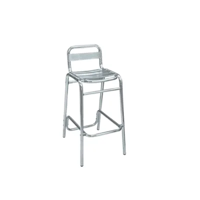Light weight polish silver finished stool bar stool metal bar stool