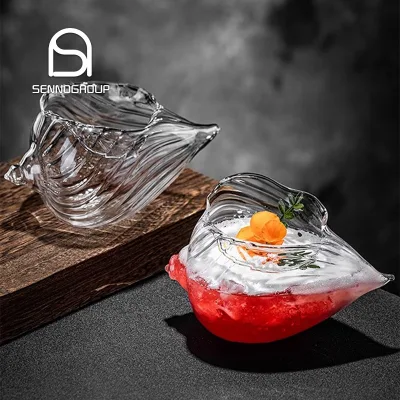 Unique Seashell Cocktail Glass Clear Pearl Shell Conch Dessert Bowl Creative Drinking Juice Cocktail Glasses