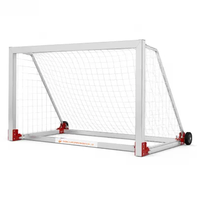 Portable Aluminum Soccer Goal Foldable Football Training Net with Quick Lock Hinges and Wheels for Club Practice