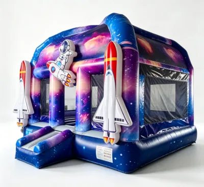 Popular Space Inflatable New Design Inflatable Jumping Castle Space Shuttle Alien Rocket Bouncy House Castle Boy Games