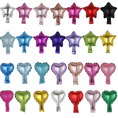 Wholesale 5 Inch Heart Shaped Five Pointed Star Helium Aluminum Film Balloons Wedding and Party Decoration Balloons Gifts