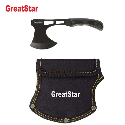 Industrial Grade Outdoor Survival Camping Hatchet Axe with Stainless Steel Blades and Comfortable Plastic Grip Handles