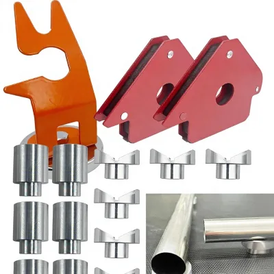 Welding Table Fixture Pins Kit 12 Pcs 5/8 X 1 X 1.5 Aluminum Stop Alignment Square V-Groove Tubing Quick Setup
