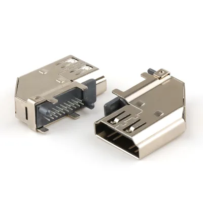 19 Pin 2.1 Version Up Right HD-Mi Connector High Definition Multimedia Interface A Female Connector