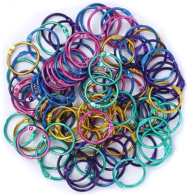 Mixed Color 1 Inch Loose Leaf Rings,Binder Book Rings for Office,School, Home