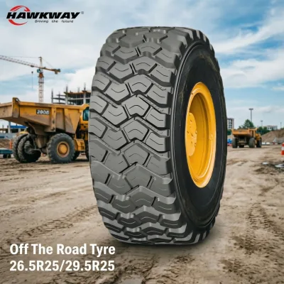 HAWKWAY Off the Road Tyre 26.5R25/29.5R25 Sidewall Protector Quarry Truck Tyre for Harsh Rocky Mining Construction Ground