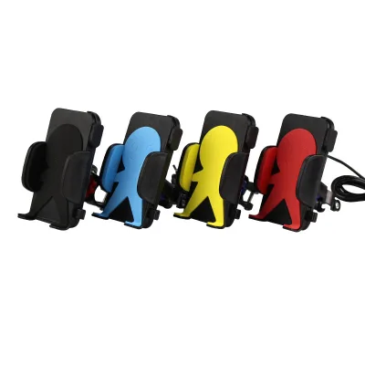 Universal Bike Phone Holder with USB Charger for iPhone and Samsung - Motorcycle and Electric Bicycle Handlebar Mount
