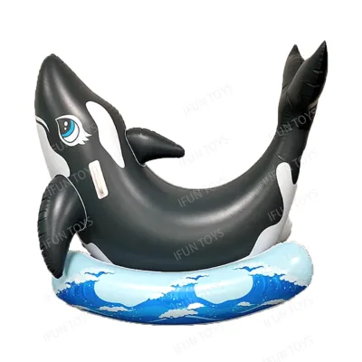 Floating Pool Toys PVC Whale Inflatable Seesaw Water Totters for Kids and Adults