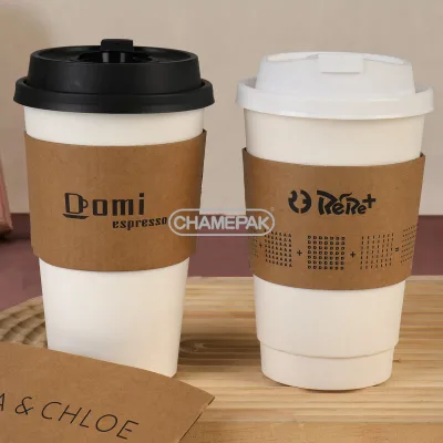 Wholesale Disposable Kraft Paper Cup Sleeve for Coffee Drink