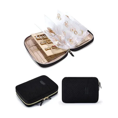Travel Jewelry Organizer Case Small Jewelry Roll for Journey-Rings, Necklaces, Earrings, Bracelets, Soft Pink