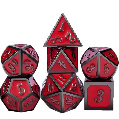 Metal Square Dice D&D Dragon & Dungeons Running Group Board Game Eco-Friendly Durable 7-Piece Set