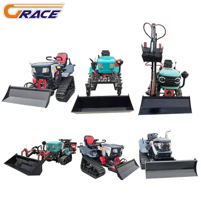 Wholesale Multifunctional Rubber Track Farm Rototiller Ride on Mini Cultivators Crawler Tractor for Agriculture