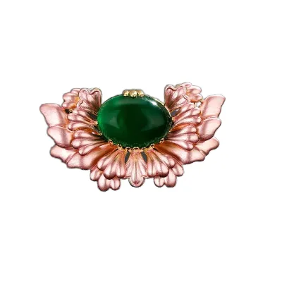 High-end Women's Chinese-Style Flowering Quince Brooch Rose Gold Plated Zinc Alloy Classic Floral Design-Gift & Party Occasion