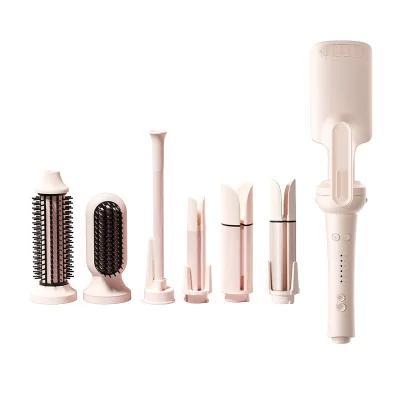Electric Hair Straightener Curler with 3 Temp Automatic Rotating Curling Iron Portable PTC Heater LED Temp Display for Salon