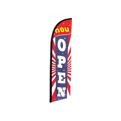 Hot Selling 3.8m P-Type Pole Outdoor Advertising Flag Waterproof Warp Knitted Feather Customized Logo Promotional Flags Banners