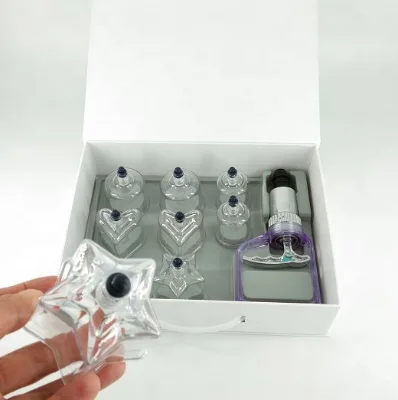 Health Care Massage Plastic Vaccum Loving Cupping High Quality 8pcs Mixed Package Love,star ,circle Shape