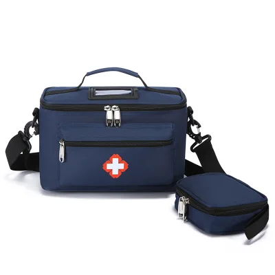Multi-function Navy Blue 1200D Oxford Cloth Customizable Community Health Service Package Emergency Kit Car First Aid Household