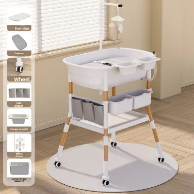 Plastic Diaper Changing Table Newborns Multi-Functional Baby Care Station All-In-One Feeding Bathing Platform Foldable Portable