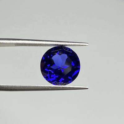 Sapphire Lab Grown Round 6.5mm Blue Sapphire Diamond Cut Gemstone