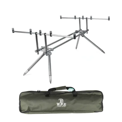 New Arrival Portable Fast Folding Telescopic Fishing Rod Racks Aluminum Alloy Carp Fishing Long Casting Rod Holder