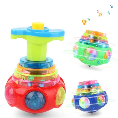 Children Glowing Outdoor Music Rotating Cartoon Electric Colorful Flashing Top