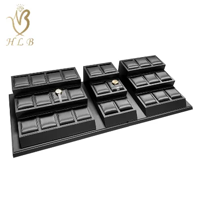 High-end Custom Pu Leather Watch Holder Display Luxury Watch Display Stand for Retail Store