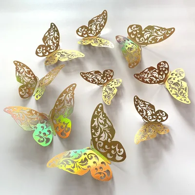 12PCs 3D Multicolor Butterflies Wall Sticker Beautiful Butterfly for Kids Room Flower Decoration Butterfly