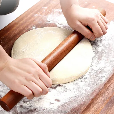 Baking Wooden Rolling Pin Large Ebony Wood Rolling Pin With Handles Make a Cookie Pizza Cake Gift Kitchen Baking Tools
