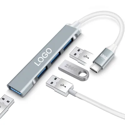 2026 4-in-1 4-Port Computer Docking Station Metal Multiport Micro USB 2.0 Hub Folding Classic
