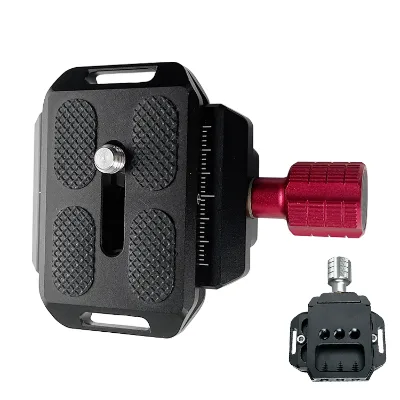 Camera Quick Release Plate with Secure Locking Universal 1/4 3/8 Inch Screw Arca-Swiss QR System, Non-Slip Base for Heavy Lenses