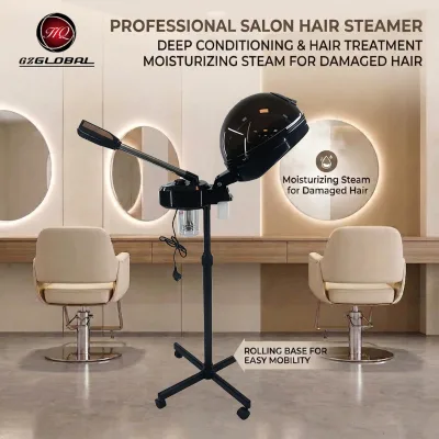 Mobile Stand Hair Steamer Machine for Salon Home, Perm Coloring Deep Hair Treatment