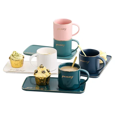 2024 Coffee Mug & Plate Snack Set Breakfast Plate Coffee Mug And Bagel