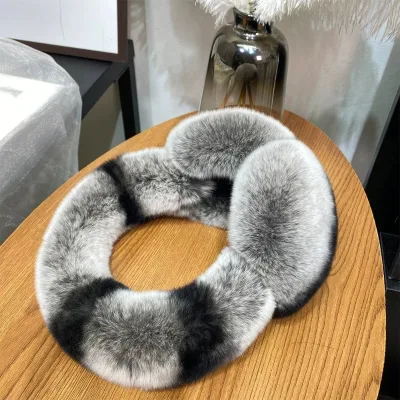 Solid Color Korean Style Double-Sided Rex Rabbit Fur Ear Muffs Winter Warm Ear Covers for Men and Women Stretchable