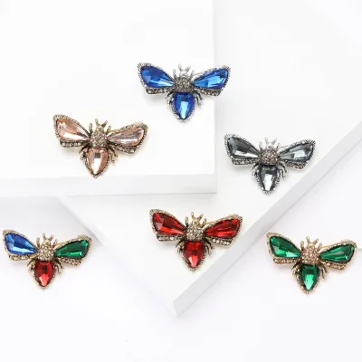 New Luxury Silver Plated Alloy Rhinestone Bee Brooch for Men's Women's & Children's Suits-Party & Wedding Accessories