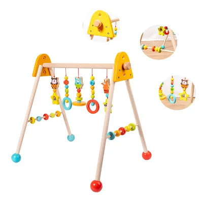 Wooden Baby Gym CE Toys Foldable Baby Play Gym Frame Activity Gym With Hanging Toys Newborn Gift