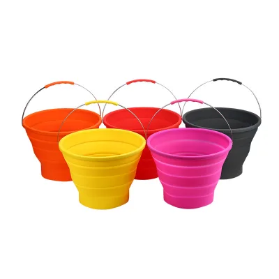 Luxury Ice Horse Feed Washing Folding Collapsible Silicone Sand Beach Camping Drinking Water 1000ml Bucket
